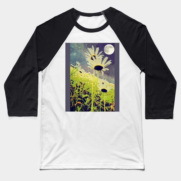 As Daisies Greet The Evening Sky Baseball T-Shirt by Mzzart